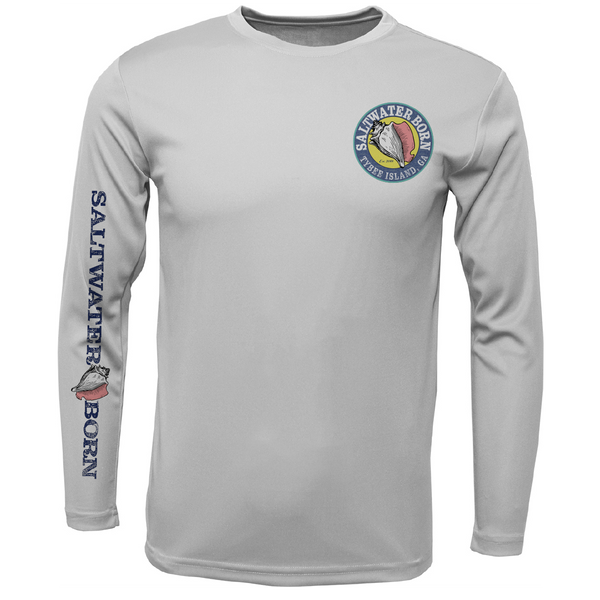 Tybee Island, GA Shrimp Boat Sunset Men's Long Sleeve UPF 50+ Dry-Fit Shirt