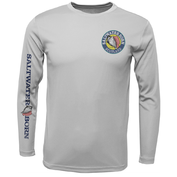 Saltwater Born Scotland Coastal Sunset Boy's Long Sleeve UPF 50+ Dry-Fit Shirt