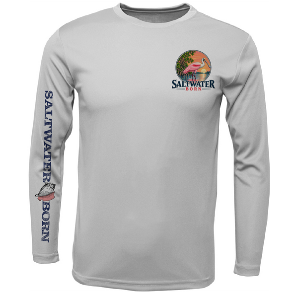 Roseate Spoonbill Men's Long Sleeve UPF 50+ Dry-Fit Shirt