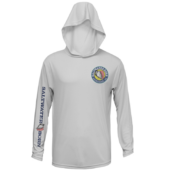 Anchorage, AK Mountain Moose Men's Long Sleeve UPF 50+ Dry-Fit Hoodie