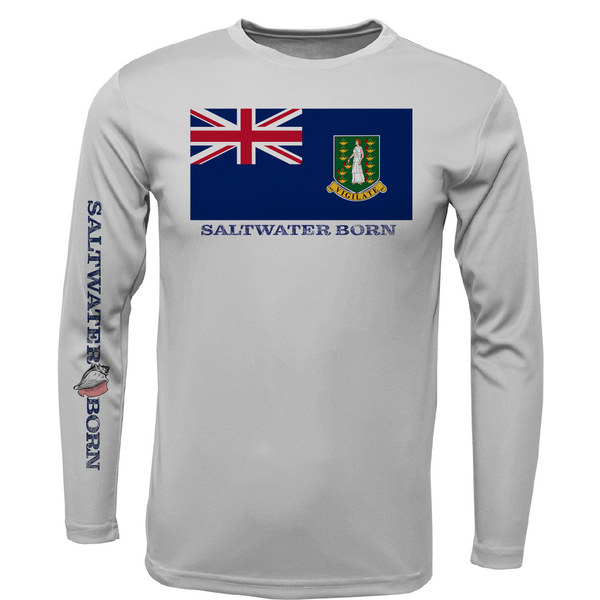 British Virgin Islands Flag Men's Long Sleeve UPF 50+ Dry-Fit Shirt