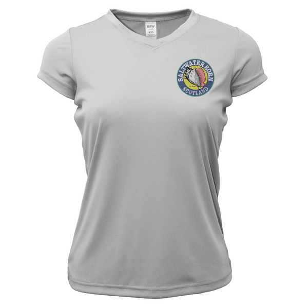 Saltwater Born Scottish Highlands Crossing Women's Short Sleeve UPF 50+ Dry-Fit Shirt