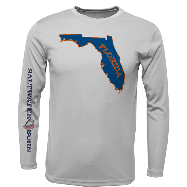 Orange and Blue Gainesville, FL Men's Long Sleeve UPF 50+ Dry-Fit Shirt