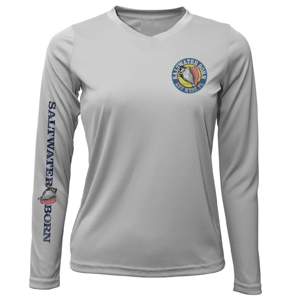 Key West, FL Rooster Women's Long Sleeve UPF 50+ Dry-Fit Shirt