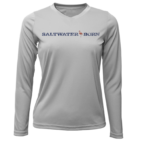 Saltwater Born Flamingo Women's Long Sleeve UPF 50+ Dry-Fit Shirt
