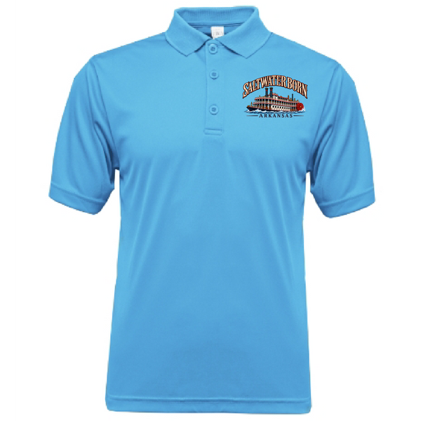 Saltwater Born Arkansas Riverboat Men's Short Sleeve UPF 50+ Dry-Fit Polo