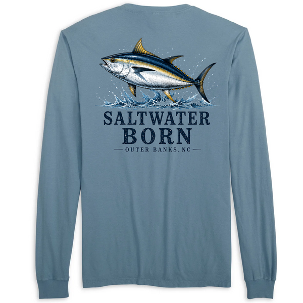 Outer Banks, NC Tuna Men's Cotton Long Sleeve Shirt