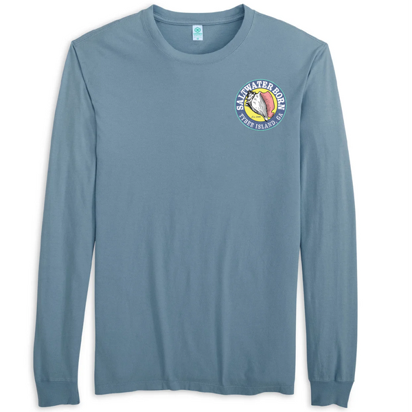Tybee Island, GA Oysters, Tides, Good Times Men's Cotton Long Sleeve Shirt