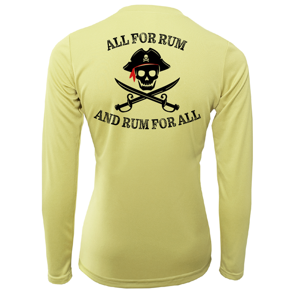 Saltwater Born "All for Rum and Rum for All" Camisa de manga larga para mujer UPF 50+ Dry-Fit