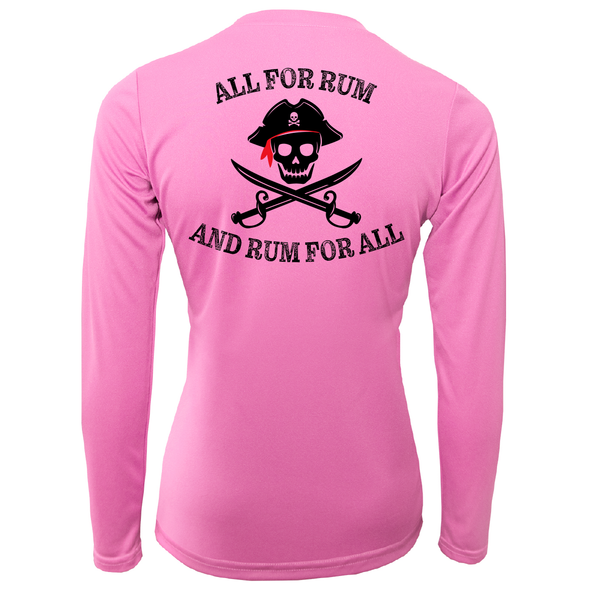 Michigan Freshwater Born "All For Rum and Rum For All" Women's Long Sleeve UPF 50+ Dry-Fit Shirt