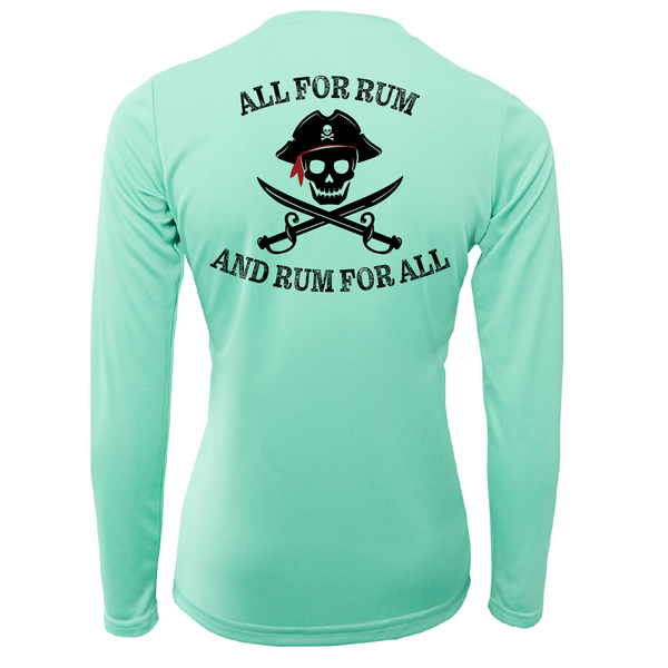 Texas Freshwater Born "All For Rum and Rum For All" Camisa de manga larga para mujer UPF 50+ Dry-Fit
