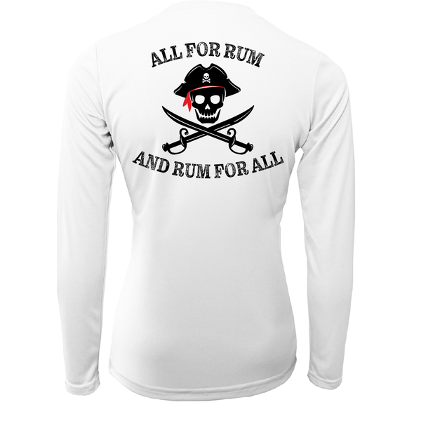 Florida Freshwater Born "All For Rum and Rum For All" Camisa de manga larga para mujer UPF 50+ Dry-Fit