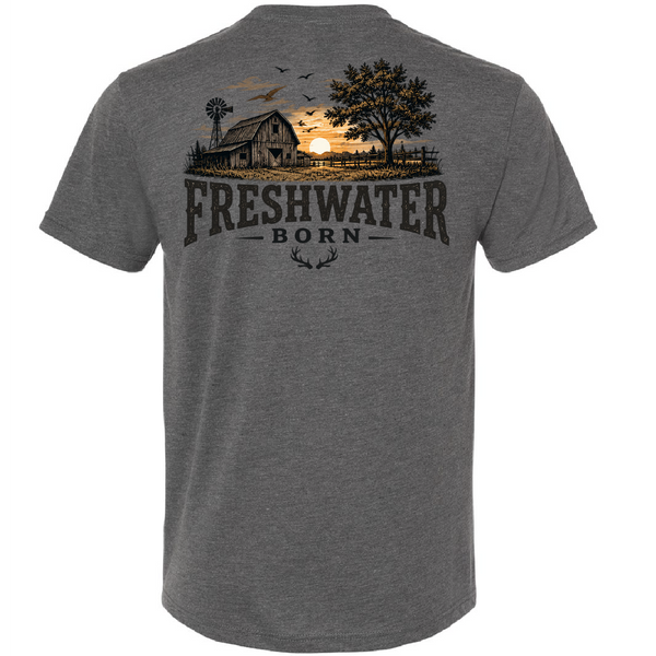 Freshwater Born- Heartland Heritage Men's Triblend Tee