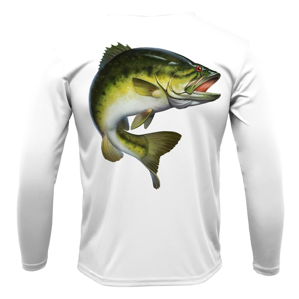 Florida Freshwater Born Largemouth Bass Girl's Long Sleeve UPF 50+ Dry-Fit Shirt