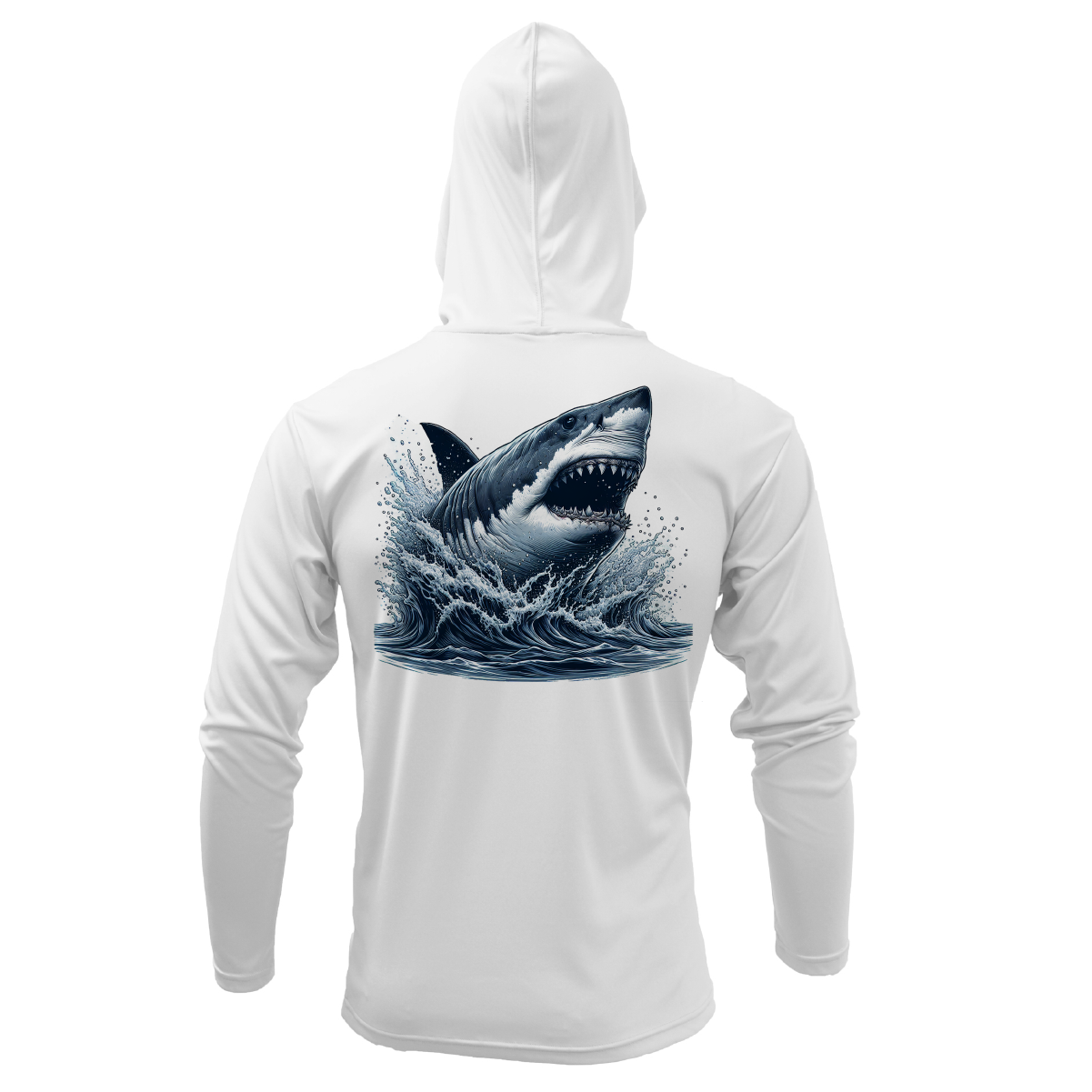 Cape Cod, MA Jaws Girl's Long Sleeve UPF 50+ Dry-Fit Hoodie