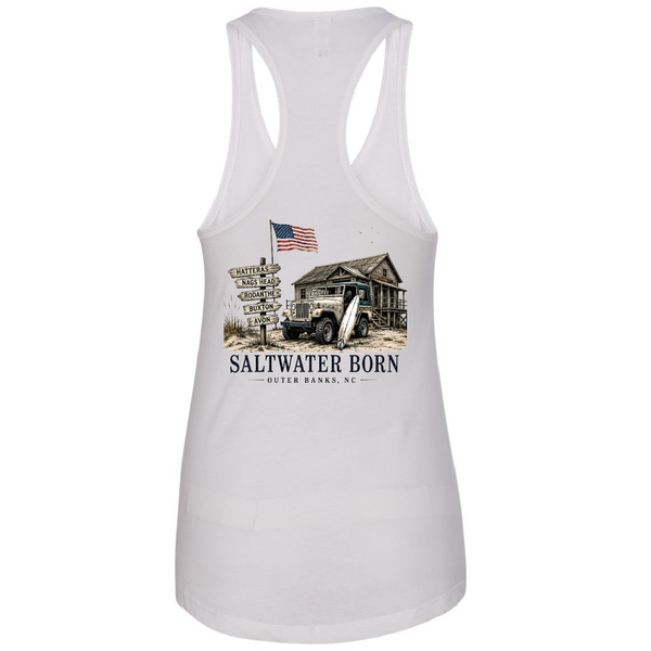 Outer Banks, NC Beach Jeep Women's Tank Top