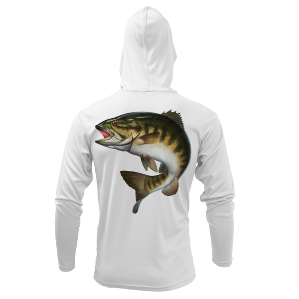 Michigan Freshwater Born Smallmouth Bass Men's Long Sleeve UPF 50+ Dry-Fit Hoodie