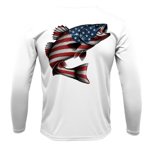 Chesapeake Bay USA Rockfish Men's Long Sleeve UPF 50+ Dry-Fit Shirt