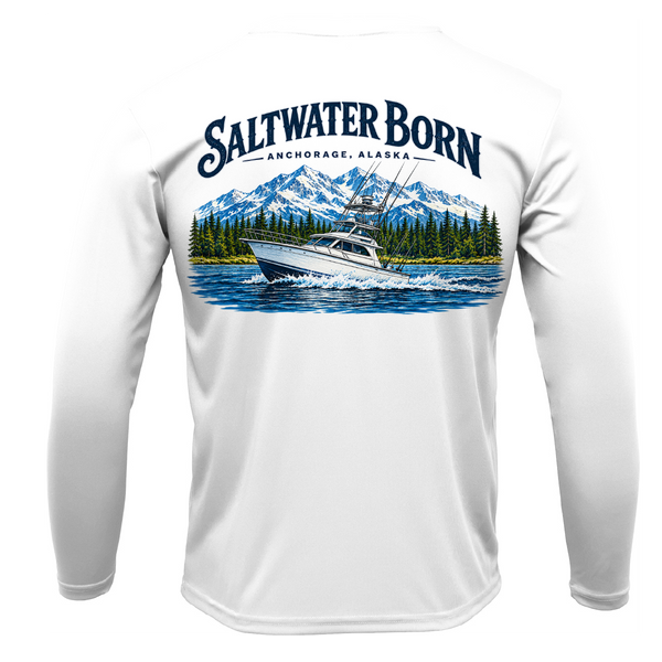Anchorage, AK Angler Men's Long Sleeve UPF 50+ Dry-Fit Shirt