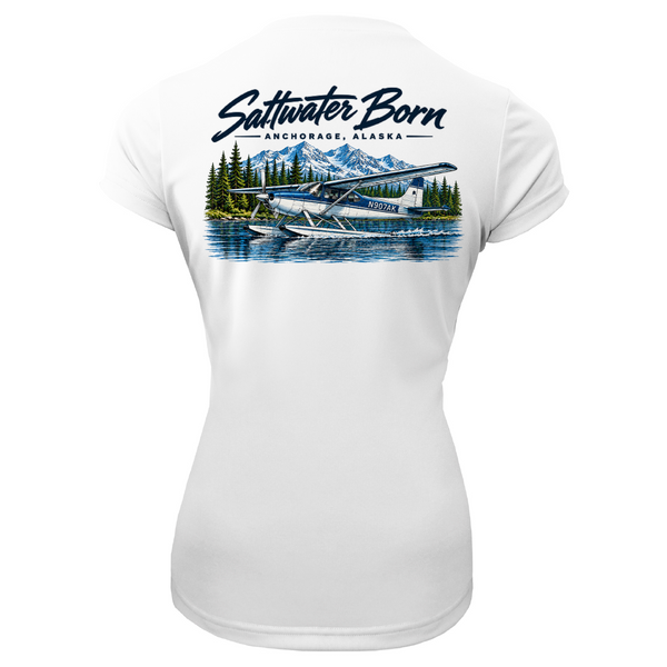 Anchorage, AK Bush Plane Women's Short Sleeve UPF 50+ Dry-Fit Shirt