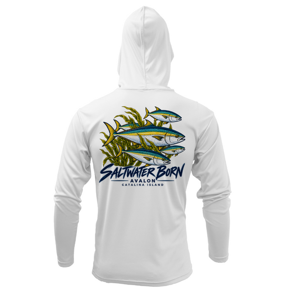Avalon, CA Yellowtail Men's Long Sleeve UPF 50+ Dry-Fit Hoodie