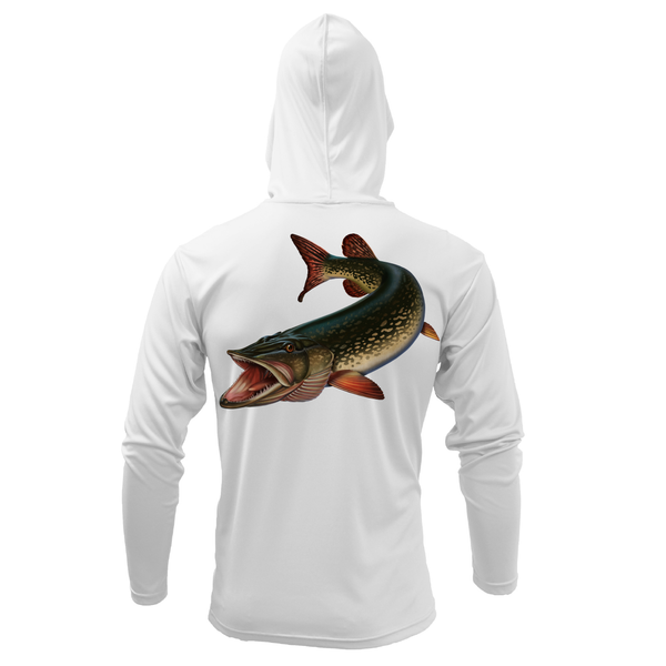 Michigan Freshwater Born Pike Men's Long Sleeve UPF 50+ Dry-Fit Hoodie