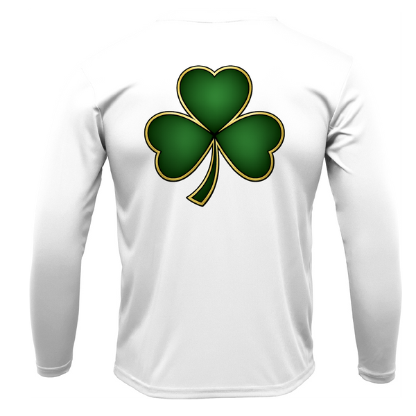 St. Patrick's Day Clover Men's Long Sleeve UPF 50+ Dry-Fit Shirt