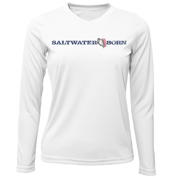 Saltwater Born Good Times Salty Vibes Women's Long Sleeve UPF 50+ Dry-Fit Shirt