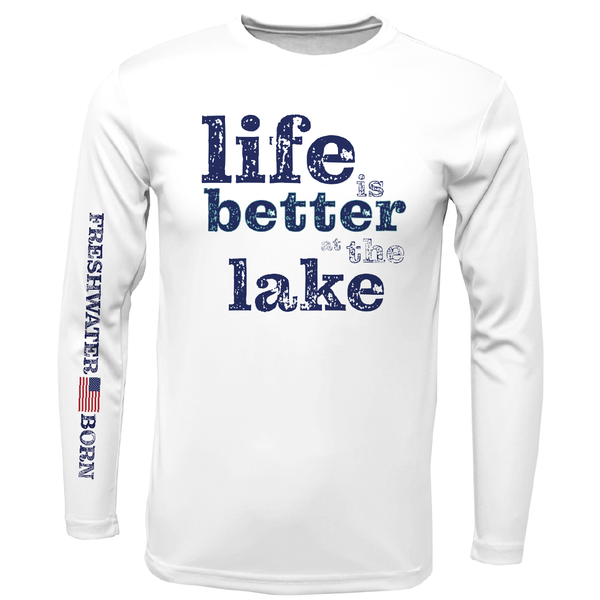 Texas "Life is Better at the Lake" Boy's Long Sleeve UPF 50+ Dry-Fit Shirt