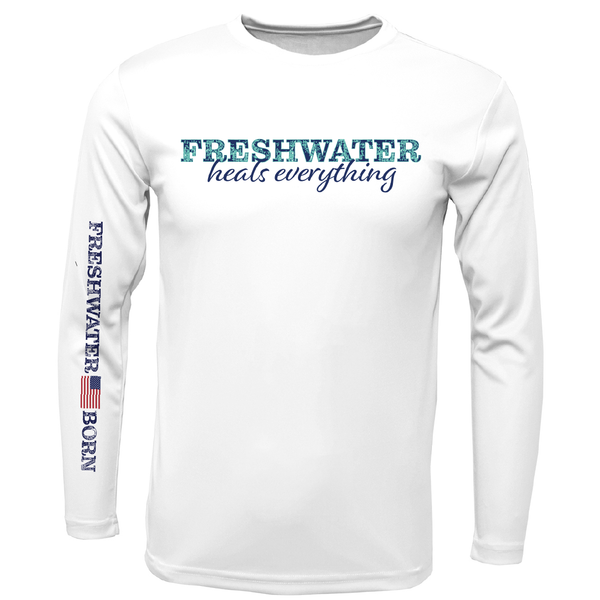 Texas "Freshwater Heals Everything" Girl's Long Sleeve UPF 50+ Dry-Fit Shirt