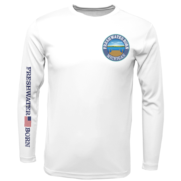 Michigan Freshwater Born "All For Rum and Rum For All" Boy's Long Sleeve UPF 50+ Dry-Fit Shirt