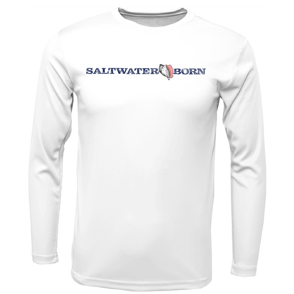 Saltwater Born Siesta Key, FL Wave Men's Long Sleeve UPF 50+ Dry-Fit Shirt