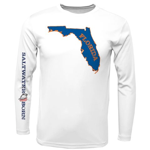 Orange and Blue Gainesville, FL Men's Long Sleeve UPF 50+ Dry-Fit Shirt