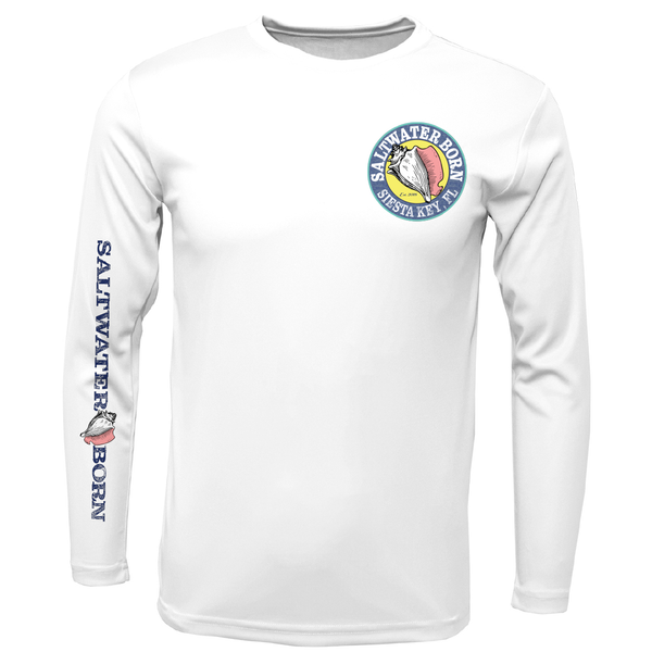 Siesta Key, FL Jaws Men's Long Sleeve UPF 50+ Dry-Fit Shirt