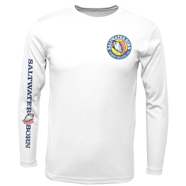 Tybee Island, GA Shrimp Boat Sunset Men's Long Sleeve UPF 50+ Dry-Fit Shirt