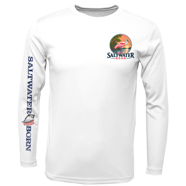 Roseate Spoonbill Men's Long Sleeve UPF 50+ Dry-Fit Shirt
