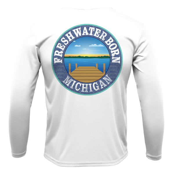 Michigan USA Freshwater Born Men's Long Sleeve UPF 50+ Dry-Fit Shirt