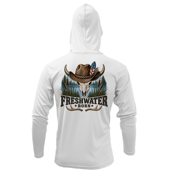 Freshwater Born- Hooked on America Boy's Long Sleeve UPF 50+ Dry-Fit Hoodie