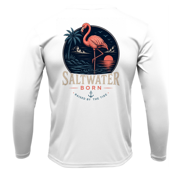 Saltwater Born Flamingo Men's Long Sleeve UPF 50+ Dry-Fit Shirt
