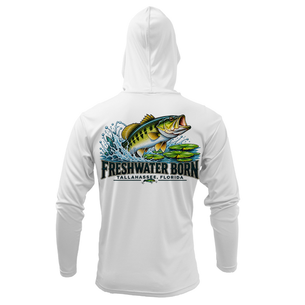 Tallahassee, FL Freshwater Born Largemouth Bass Men's Long Sleeve UPF 50+ Dry-Fit Hoodie