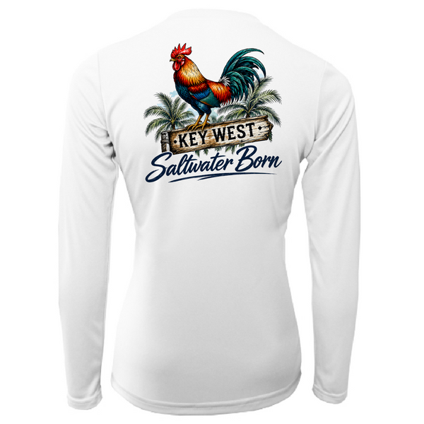 Key West, FL Rooster Women's Long Sleeve UPF 50+ Dry-Fit Shirt