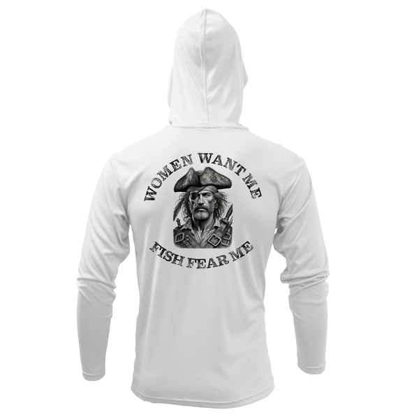 Saltwater Born "Women Want Me, Fish Fear Me" Men's Long Sleeve UPF 50+ Dry-Fit Hoodie