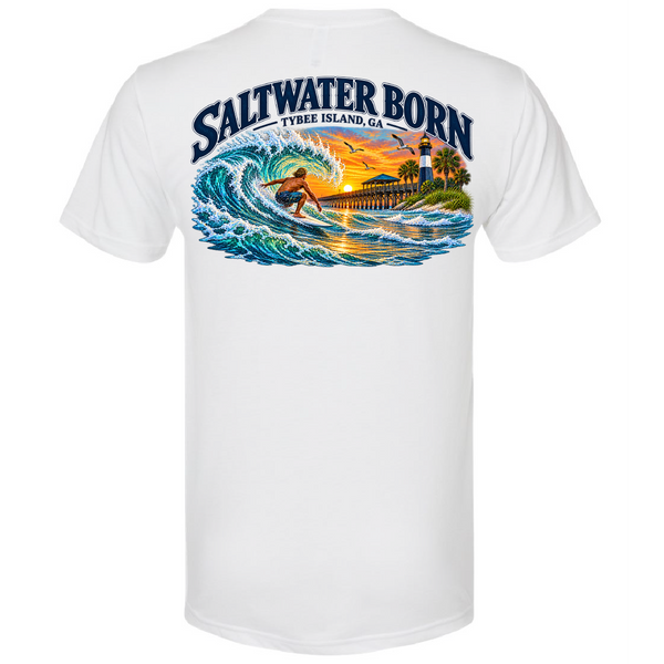 Tybee Island, GA Chasing Waves Men's Soft Tee