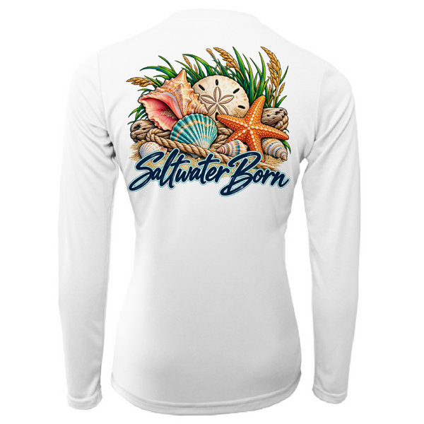 Saltwater Born Coastal Treasures Women's Long Sleeve UPF 50+ Dry-Fit Shirt