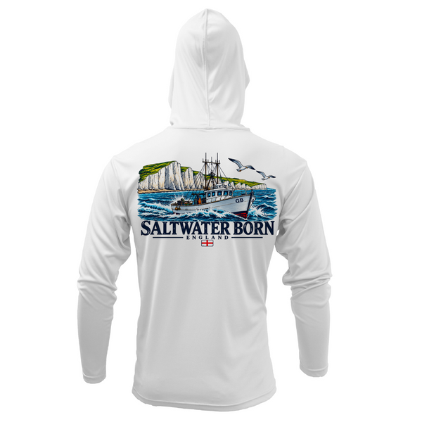 Saltwater Born England's Working Coast Men's Long Sleeve UPF 50+ Dry-Fit Hoodie