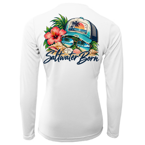 Saltwater Born Tropical State of Mind Women's Long Sleeve UPF 50+ Dry-Fit Shirt