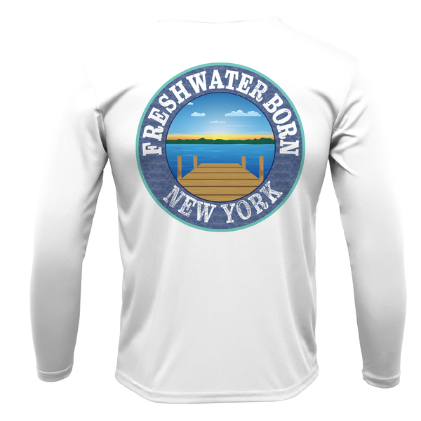 New York USA Freshwater Born Men's Long Sleeve UPF 50+ Dry-Fit Shirt