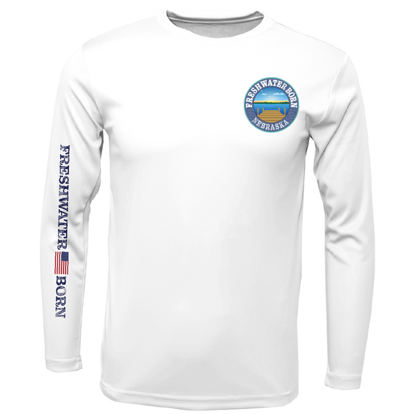 Nebraska Freshwater Born State Flag Men's Long Sleeve UPF 50+ Dry-Fit Shirt