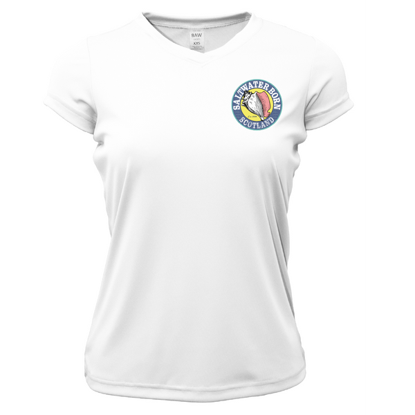 Saltwater Born Scottish Highlands Crossing Women's Short Sleeve UPF 50+ Dry-Fit Shirt