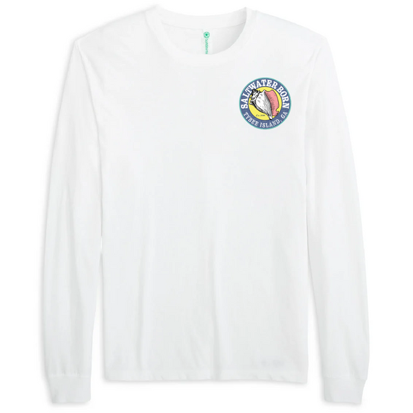 Tybee Island, GA Oysters, Tides, Good Times Men's Cotton Long Sleeve Shirt